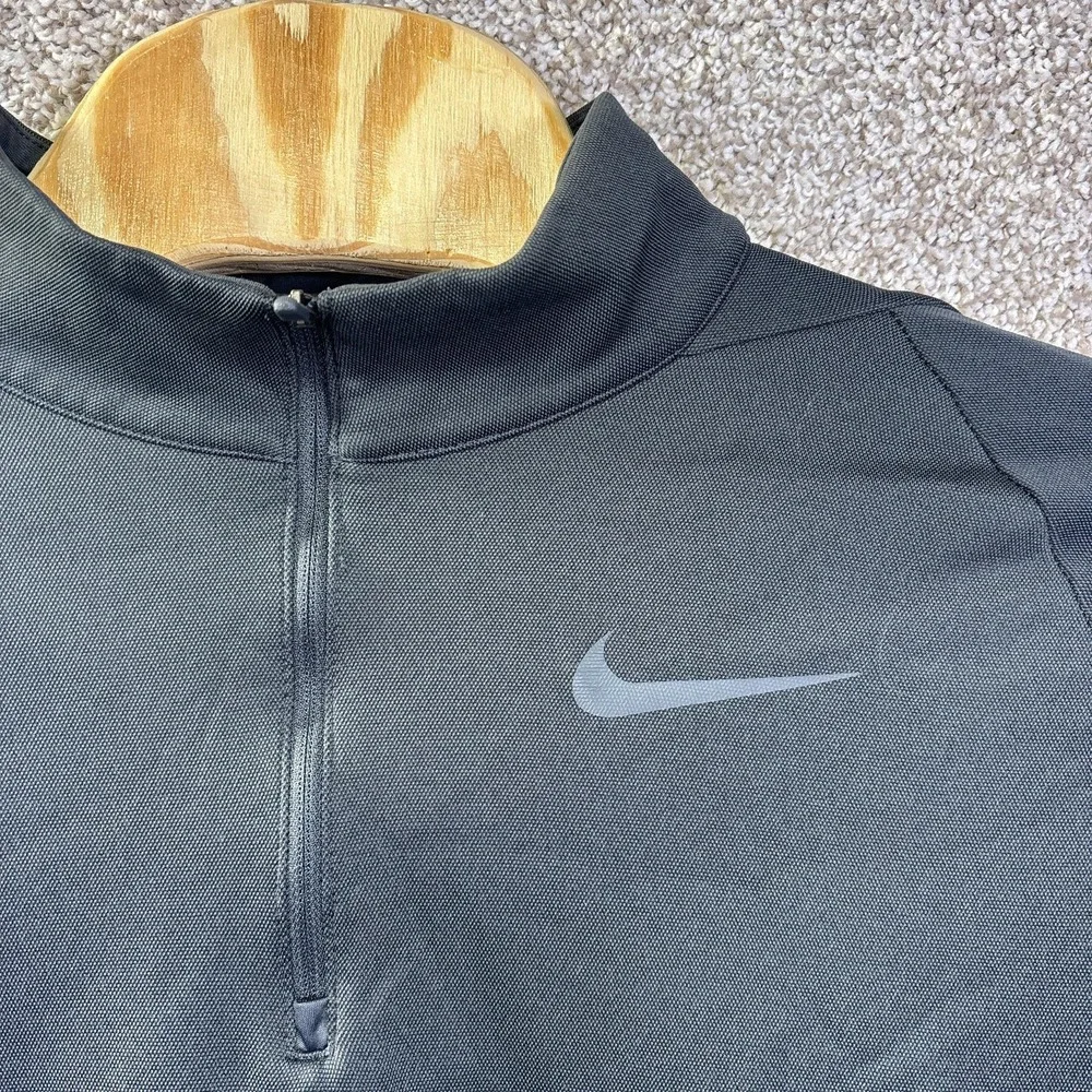Nike Pullover Mens XL Black‎ 1/4 Zip Long Sleeve Running Training Athletic Shirt